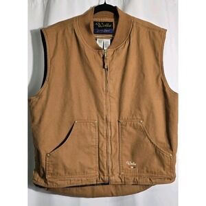 Walls Zero Zone Canvas Quilted Lined Vest Western Mens Large Tall